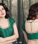 Dupion Silk Ready Made Saree Blouse - Padded - X 182 - Designer Vama Blouse Collection From Muhenera