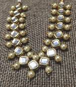Kundan And Double Pearl Choker Necklace