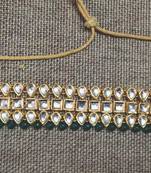 Kundan And Green Onyx Gemstone Choker Necklace
