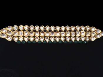 Kundan And Green Onyx Gemstone Choker Necklace 2