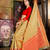 Golden woven banarasi silk saree with blouse