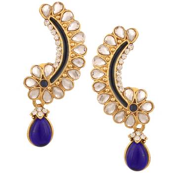 Women earings for girls cuff wrap pearl kundan polki cuff 1