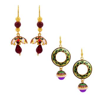 Elegant Meenakari Combo Earring Set 1