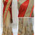 Cream embroidered net saree with blouse
