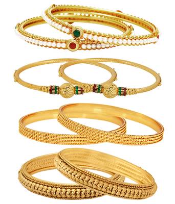 Gold pearl jewellery-combo 1