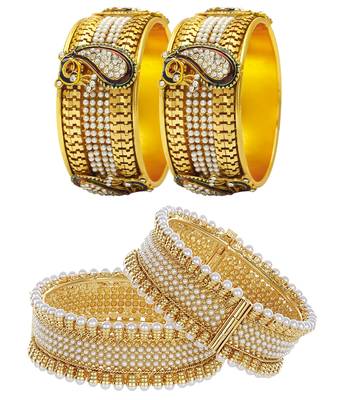 Gold pearl jewellery-combo 1