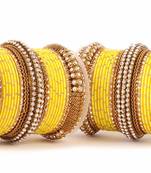 Yellow Kundan Bangles And Bracelets