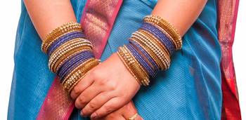 Blue Kundan Bangles And Bracelets 2