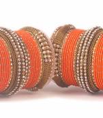 Orange Kundan Bangles And Bracelets