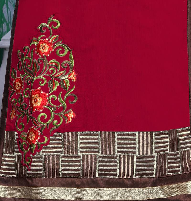 Black Chanderi Cotton Embroidered Salwar Set with organza Dupatta - PPSS18