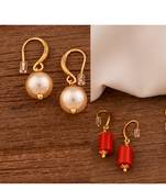 Two pairs of earrings coral, swarovski pearl