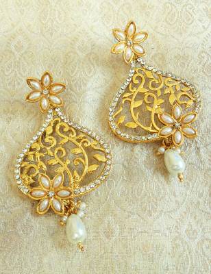 White gold plated danglers drops 1