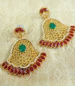 Multicolor gold plated danglers drops