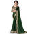green plain georgette saree with blouse