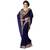 blue plain georgette saree with blouse