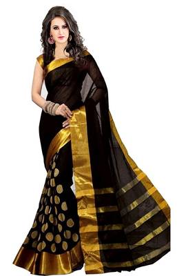 Black embroidered saree with blouse 1