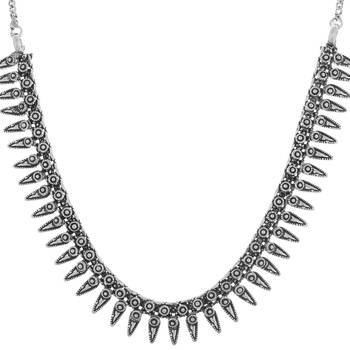 Sizzling Silver plated oxidised necklace 1