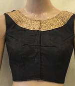 Black Dupion Silk stitched Blouse