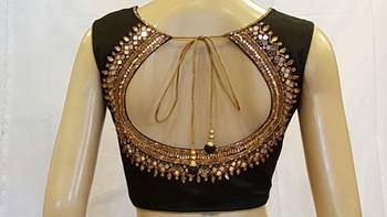 Black Dupion Silk stitched Blouse 2