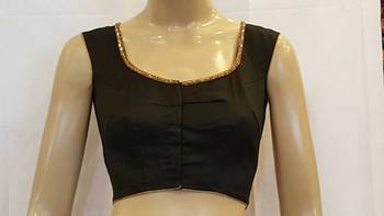 Black Dupion Silk stitched Blouse 1