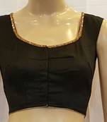 Black Dupion Silk stitched Blouse
