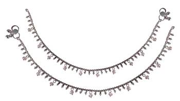 Pink silver plated anklets 1