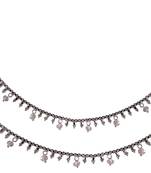 Pink silver plated anklets