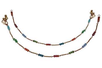 Multicolor silver plated anklets 1
