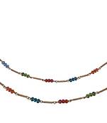Multicolor silver plated anklets