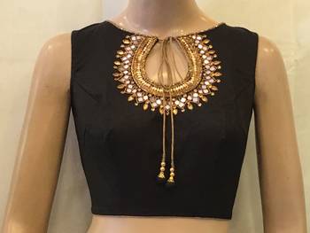 Black Dupion Silk stitched Blouse 1