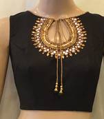 Black Dupion Silk stitched Blouse