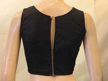 Black Dupion Silk stitched Blouse 2