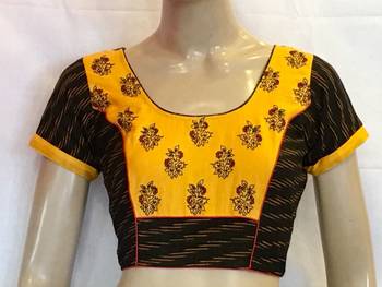 Black Ikkat cotton stitched Blouse 1