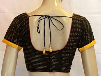 Black Ikkat cotton stitched Blouse 2