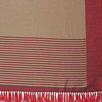Beige Printed Art Silk Saree With Blouse 4