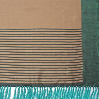 Beige Printed Art Silk Saree With Blouse 4