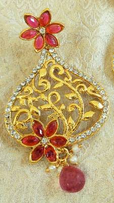 Pink gold plated danglers drops 2