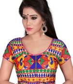 Multicolor cotton embroidered blouse fabric