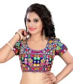 Multicolor cotton embroidered blouse fabric