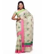 Green Cotton Handloom Traditional Saree