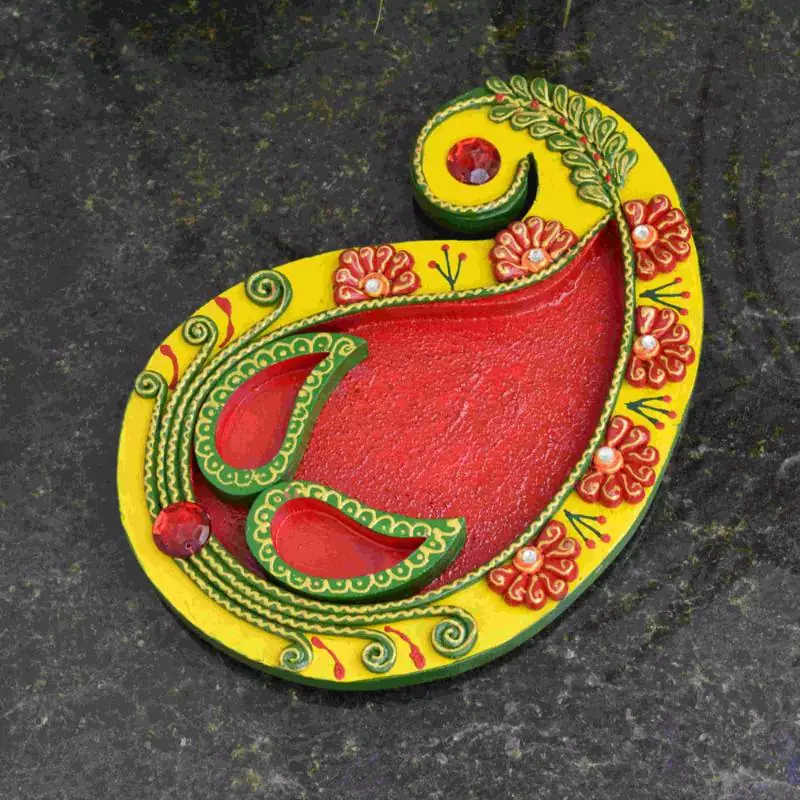 eCraftIndia Papier-Mache Roli Tikka Pooja Thali