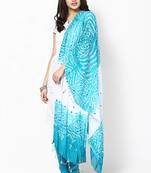 Amazing Green White Cotton Bandhej Dupatta