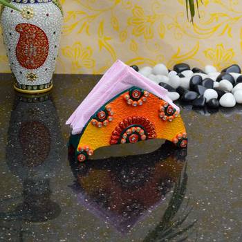 eCraftIndia Papier Mache Colorful Tissue Paper Holder 1
