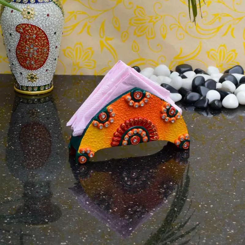 eCraftIndia Papier Mache Colorful Tissue Paper Holder