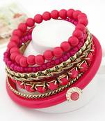 Pink Ocean Beads Multilayer Bangles Set(CFB0063)