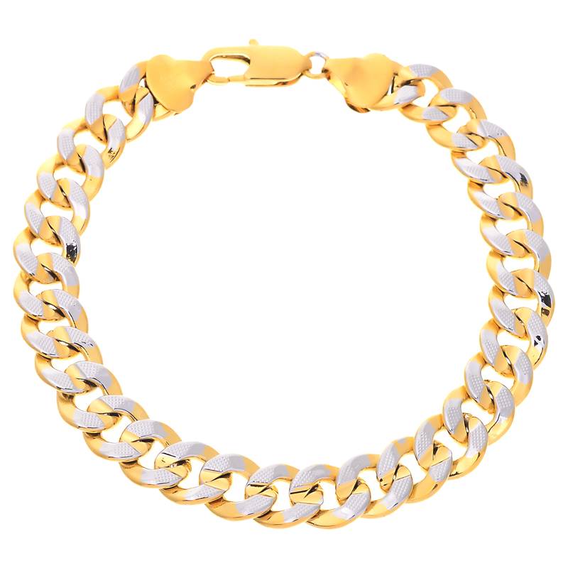 Dual Tone Gold Stainless Steel Latest Fashion Bracelet for Men Boys
