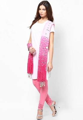 Beautiful Pink Shaded Cotton Bandhej Dupatta 1