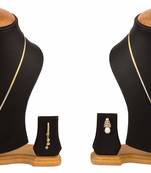 combo of two american diamond pendant sets / necklace sets with single chain for women & girls