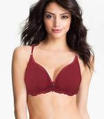 Hushh Cotton Soft Maroon Padded Daily Wear Bra