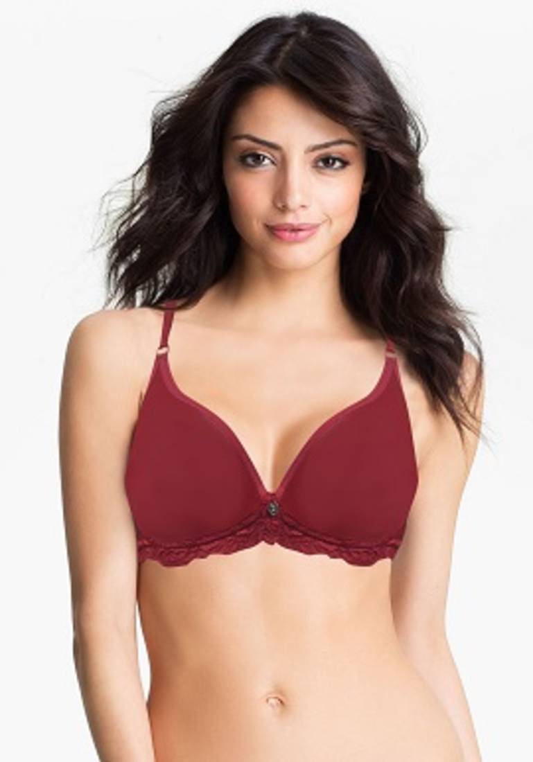 Hushh Cotton Soft Maroon Padded Daily Wear Bra